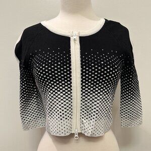 NWT - Ohne Titel x Barneys New York - Crop Zip Top (Size L / Black & White)